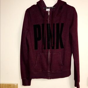 Maroon pink/vs zip up sweater
